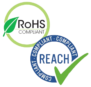 תווי תאימות RoHS ו-REACH לבטיחות חומרים
